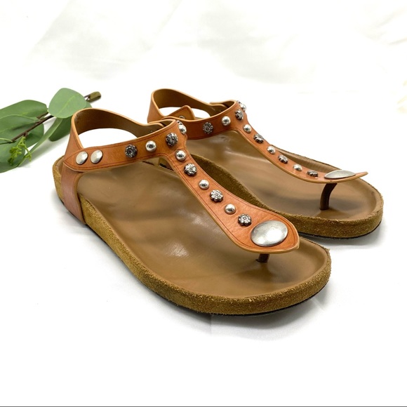 Isabel Marant Enore Flower Studded Sandals size 37.5 - Picture 5 of 13